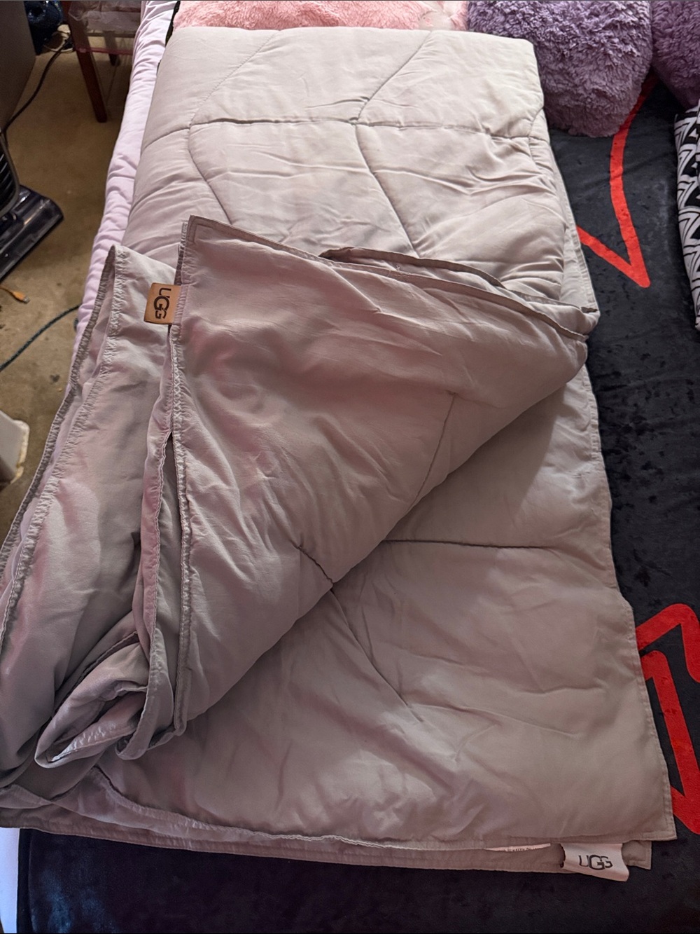 UGG Soft Light Gray Quilted Comforter